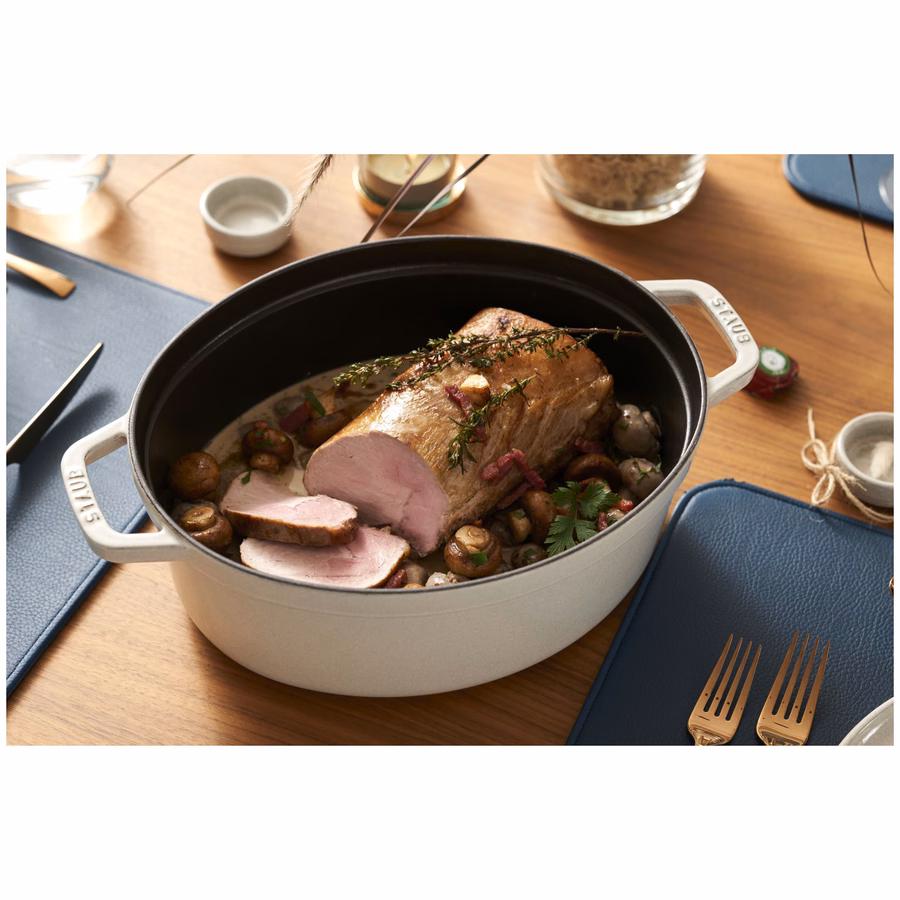 5.75 qt, Oval, Dutch Oven, White Truffle