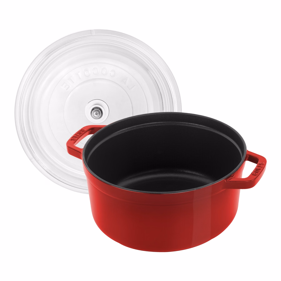 4 qt, Round, Glass Lid Dutch Oven, Cherry
