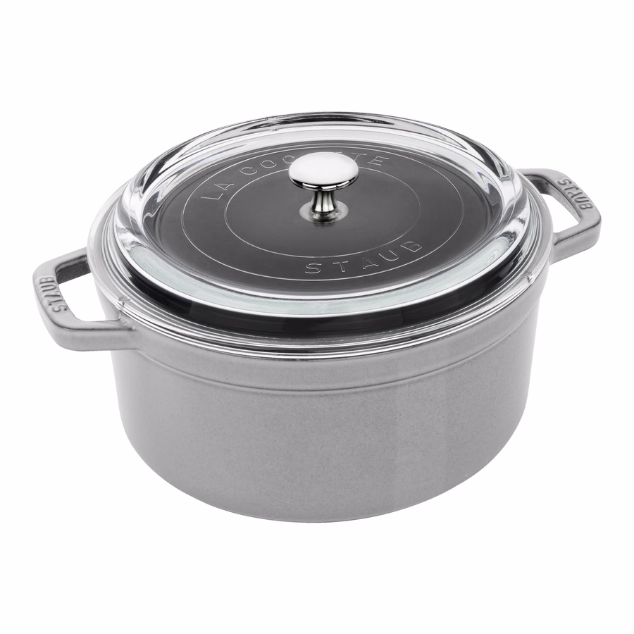 4 qt, Round, Glass Lid Dutch Oven, Graphite Grey