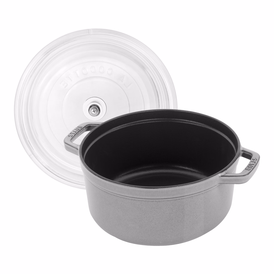 4 qt, Round, Glass Lid Dutch Oven, Graphite Grey