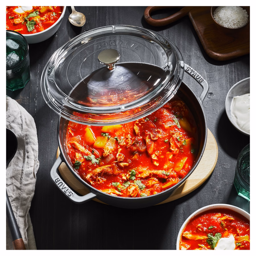 4 qt, Round, Glass Lid Dutch Oven, Graphite Grey
