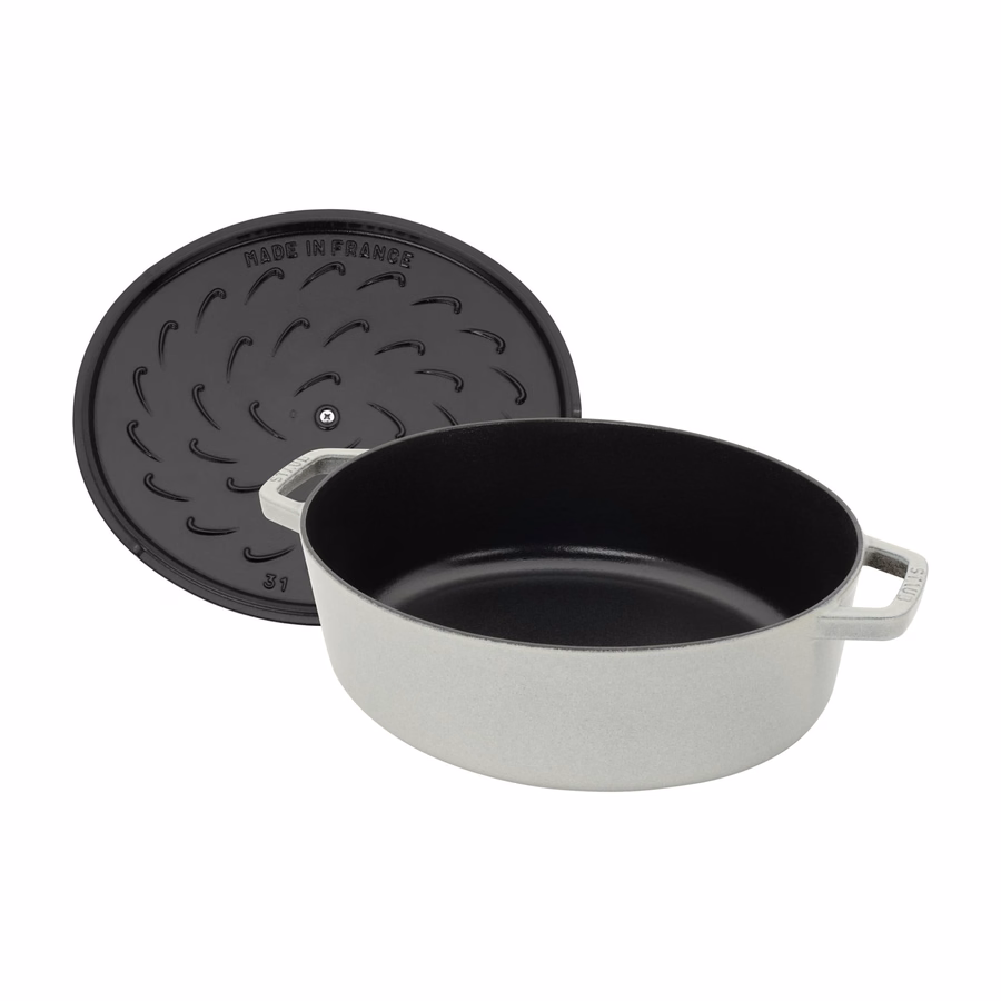 6.25 qt, Wide Oval Dutch Oven, White Truffle