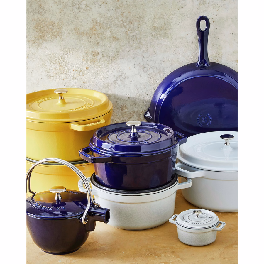 7 qt, Round, Dutch Oven, Dark Blue - Factory Second