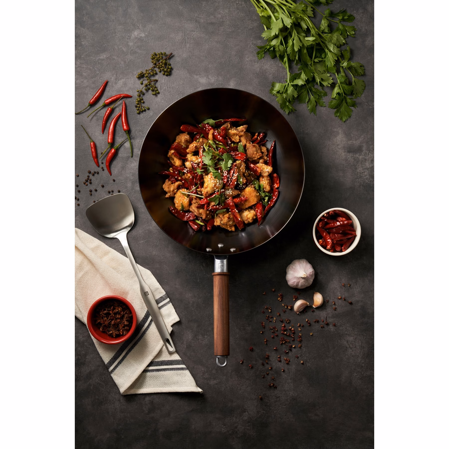 12-inch, Carbon Steel, Wok With Lid