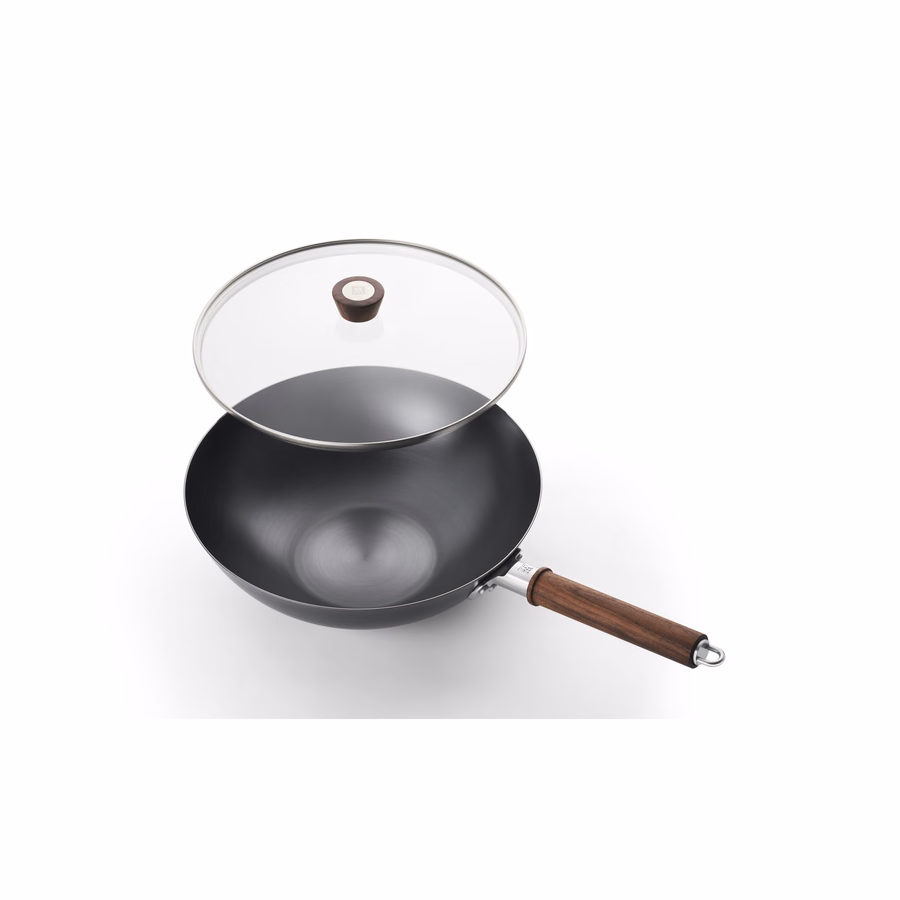 12-inch, Carbon Steel, Wok With Lid
