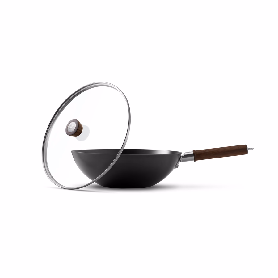 12-inch, Carbon Steel, Wok With Lid