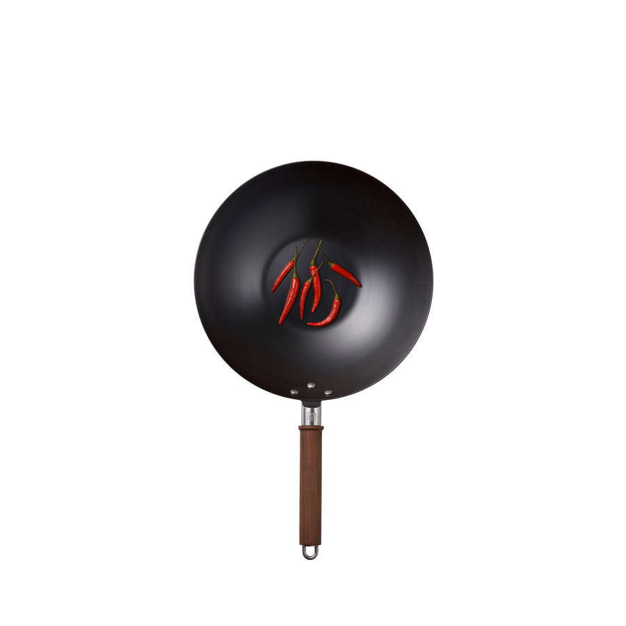 12-inch, Carbon Steel, Wok With Lid