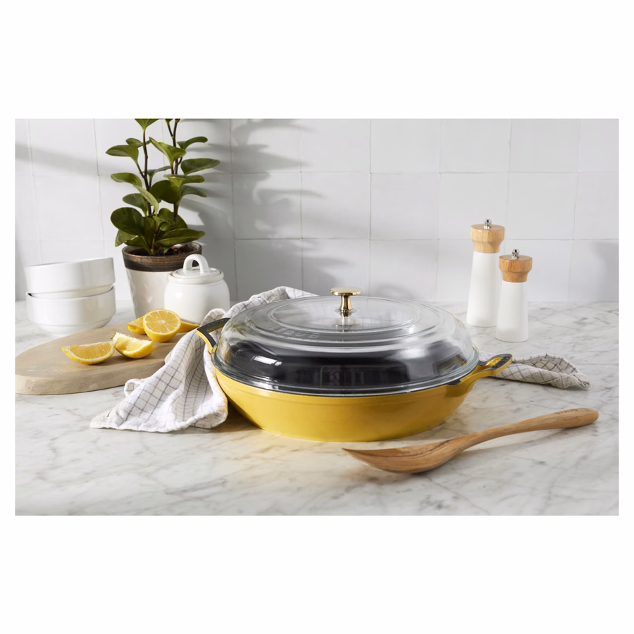 3.5 qt, Braiser With Glass Lid, Citron