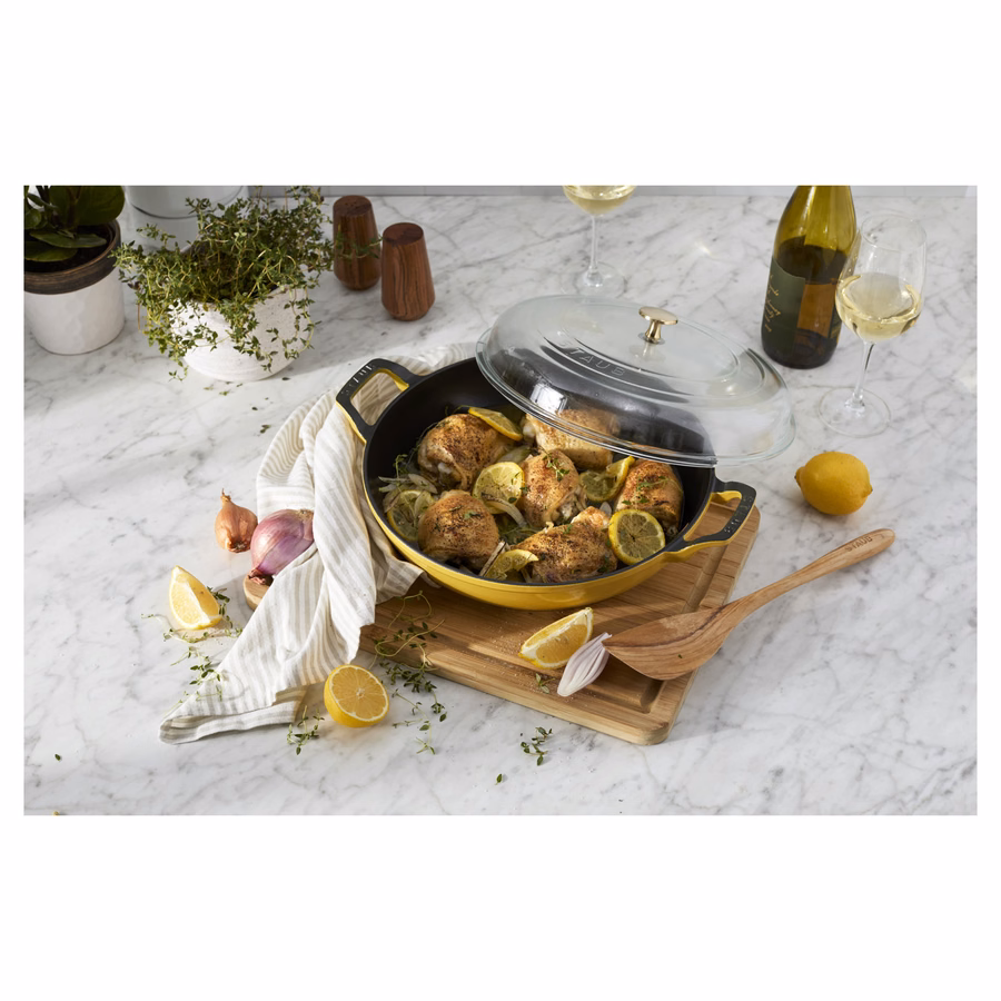 3.5 qt, Braiser With Glass Lid, Citron