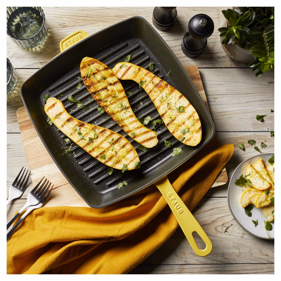 12-inch, Cast Iron, Square, Grill Pan, Citron