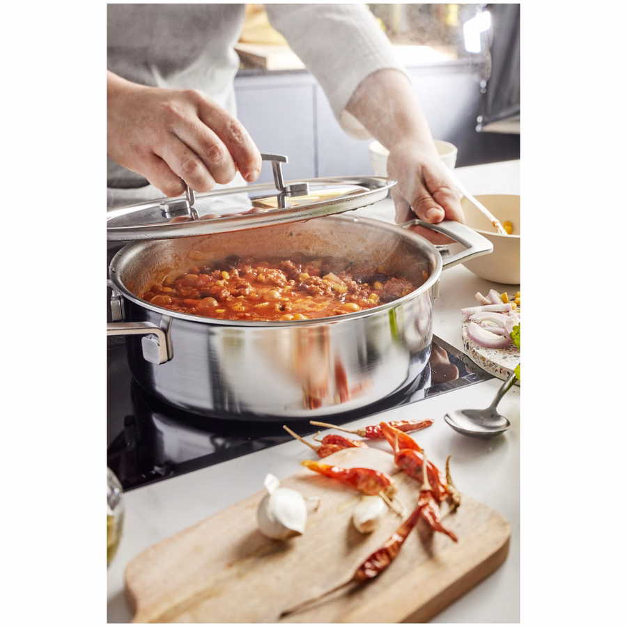 3.5 qt, Deep Sauté Pan With Double Handle And Lid