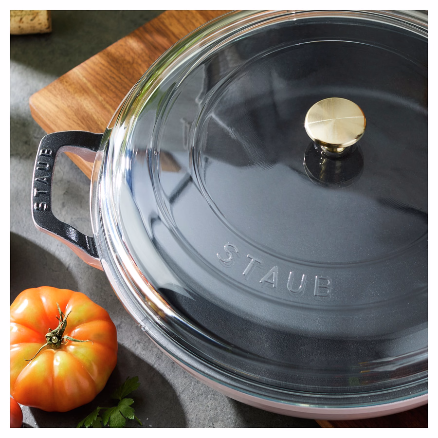 3.5 qt, Braiser With Glass Lid, Peony Pink