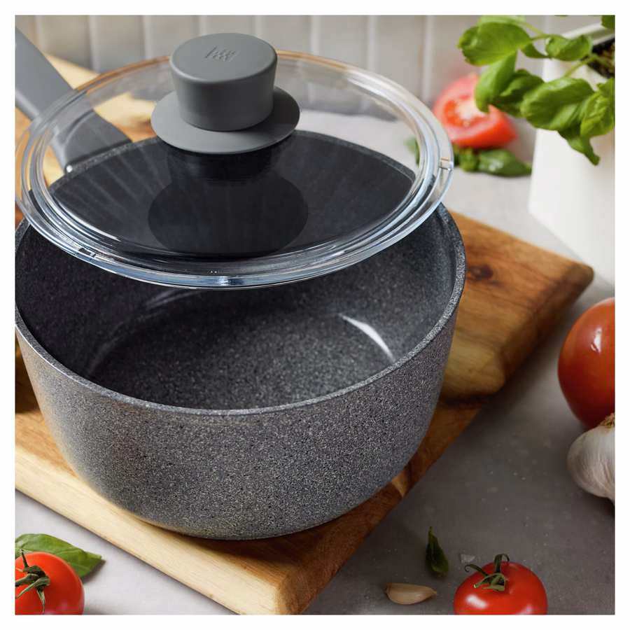 2.9 qt, Aluminum, Ceramic Nonstick Saucepan With Lid Ceramic Coating