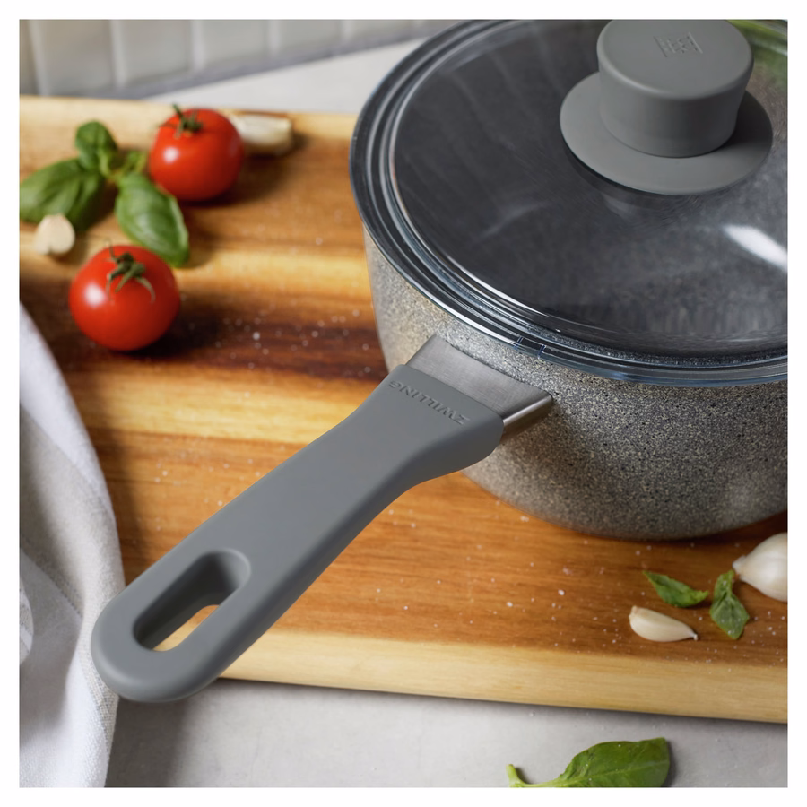 2.9 qt, Aluminum, Ceramic Nonstick Saucepan With Lid Ceramic Coating