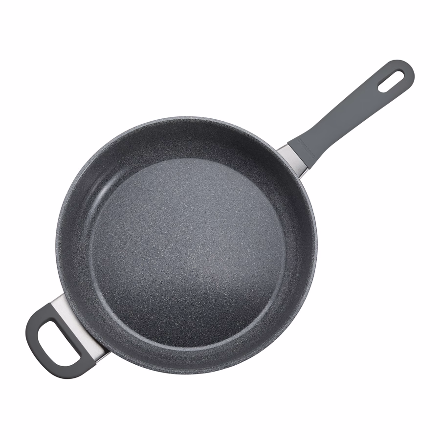 3.9 qt, Aluminum, Ceramic Nonstick Sauté Pan With Lid And Helper Handle Ceramic Coating
