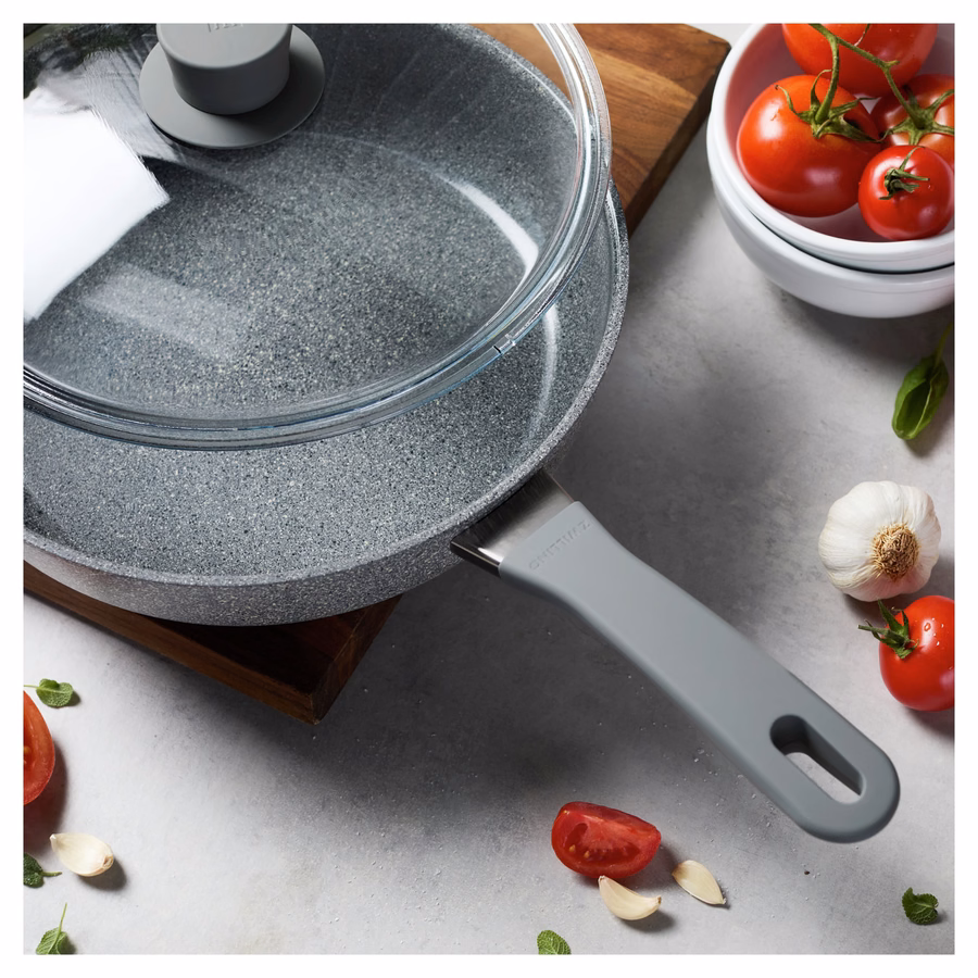 3.9 qt, Aluminum, Ceramic Nonstick Sauté Pan With Lid And Helper Handle Ceramic Coating