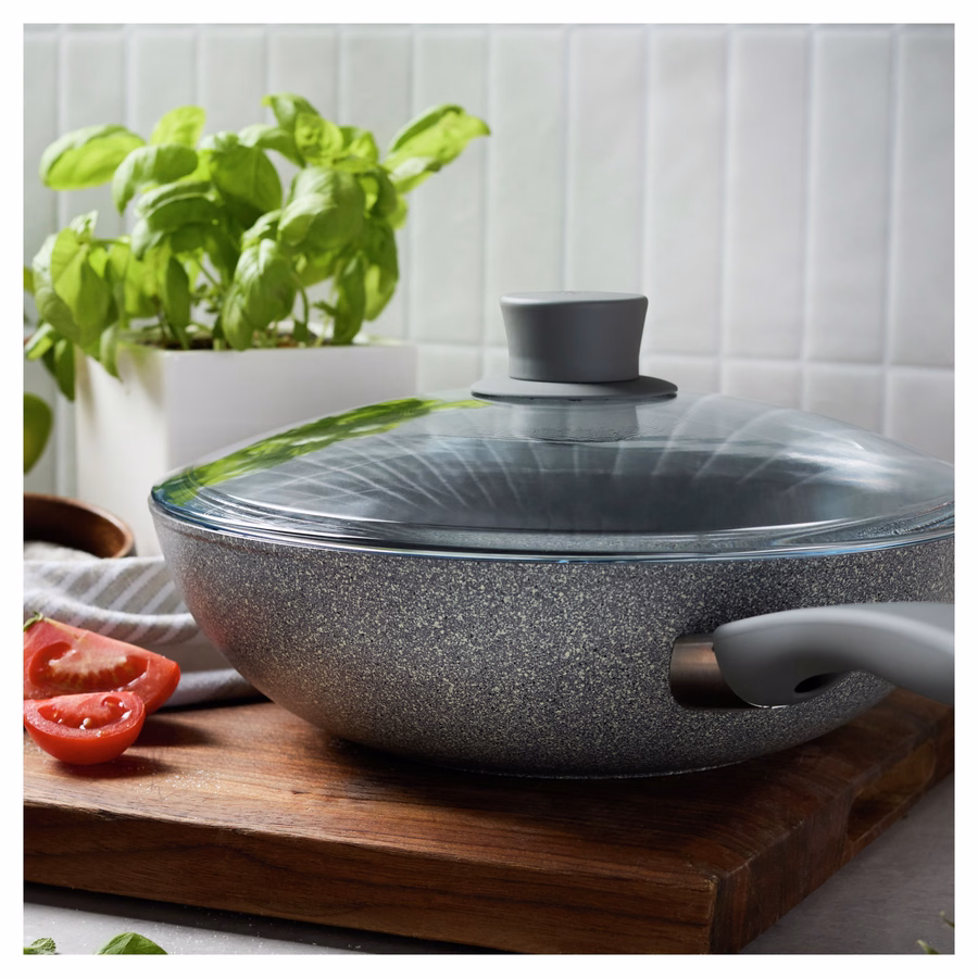 11-inch, Aluminum, Ceramic Nonstick Wok With Lid Ceramic Coating
