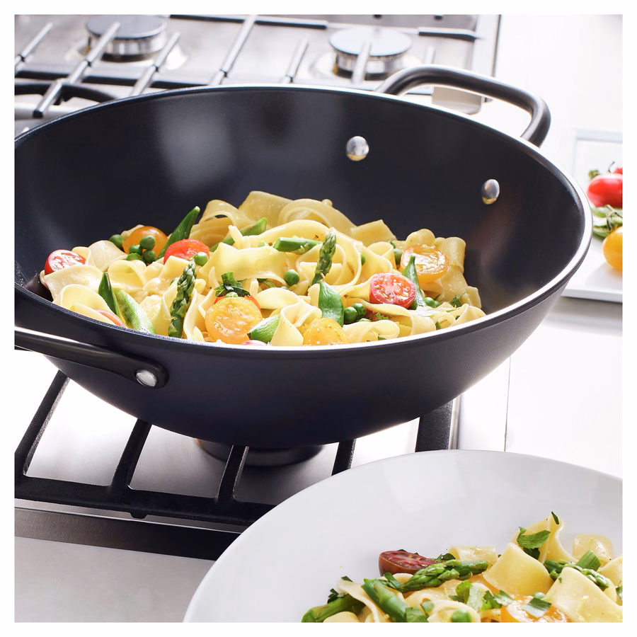 12-inch, Wok With Glass Lid Ceramic Nonstick Titanium