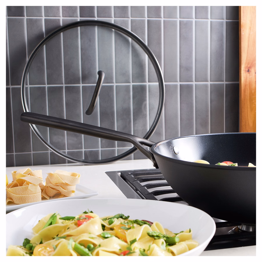 12-inch, Wok With Glass Lid Ceramic Nonstick Titanium