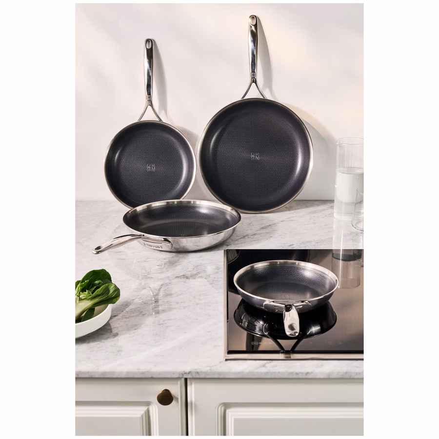 3-pc, Ceramic Hybrid Frying Pan Set