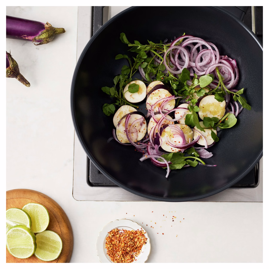 12-inch, Aluminum, Wok Titanium-reinforced Ceramic Non-stick Coating