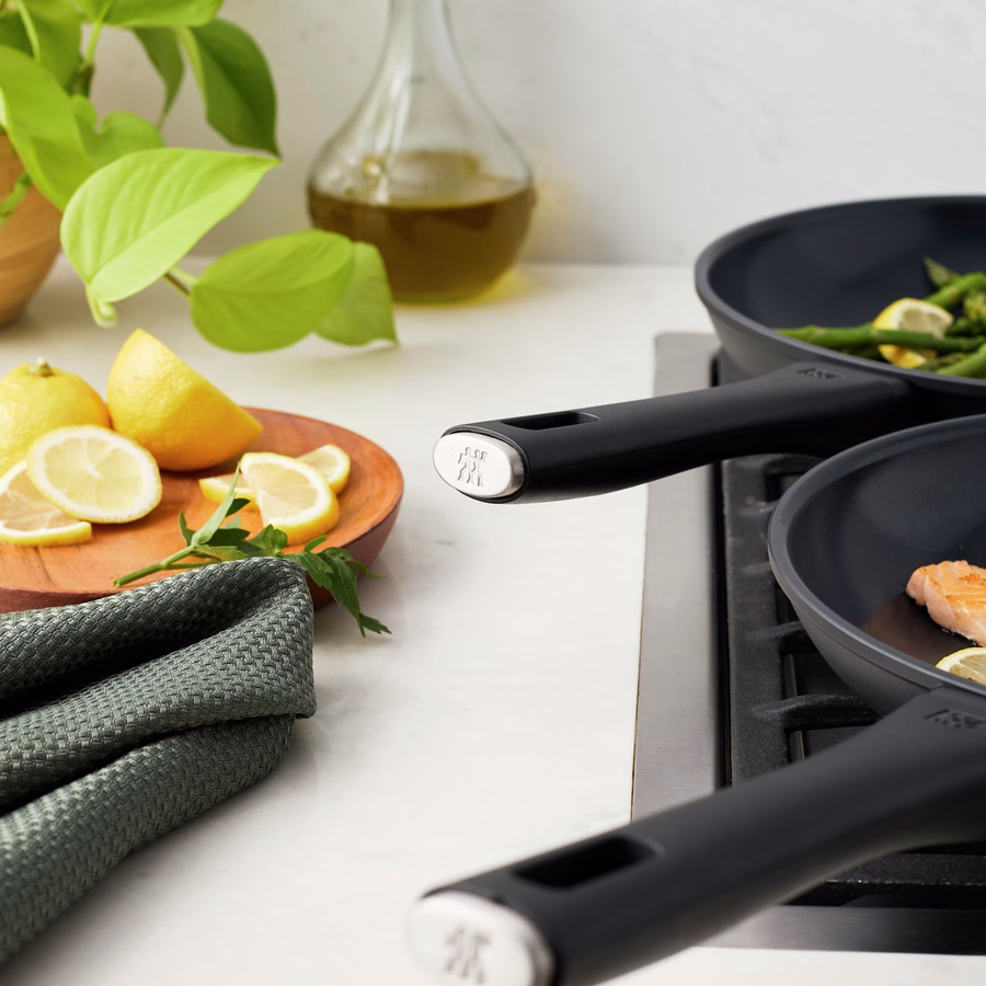 2-pc, Non-stick, Frying Pan Set Titanium-reinforced Ceramic Non-stick Coating