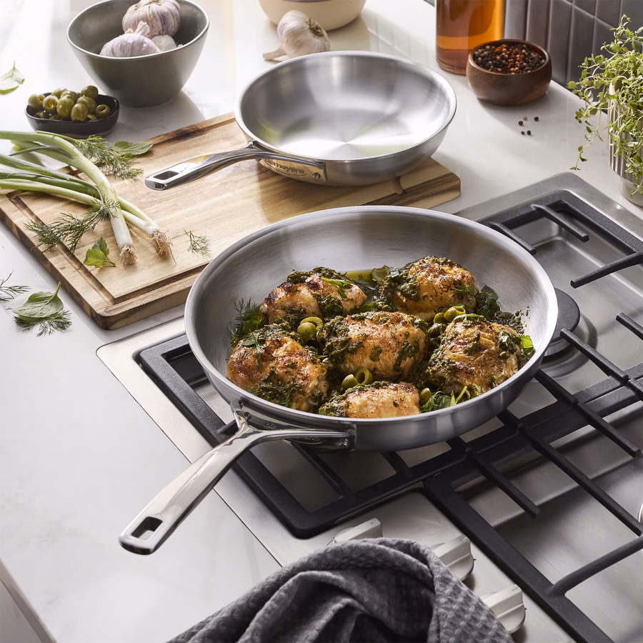 2-pc, 18/10 Stainless Steel, Frying Pan Set