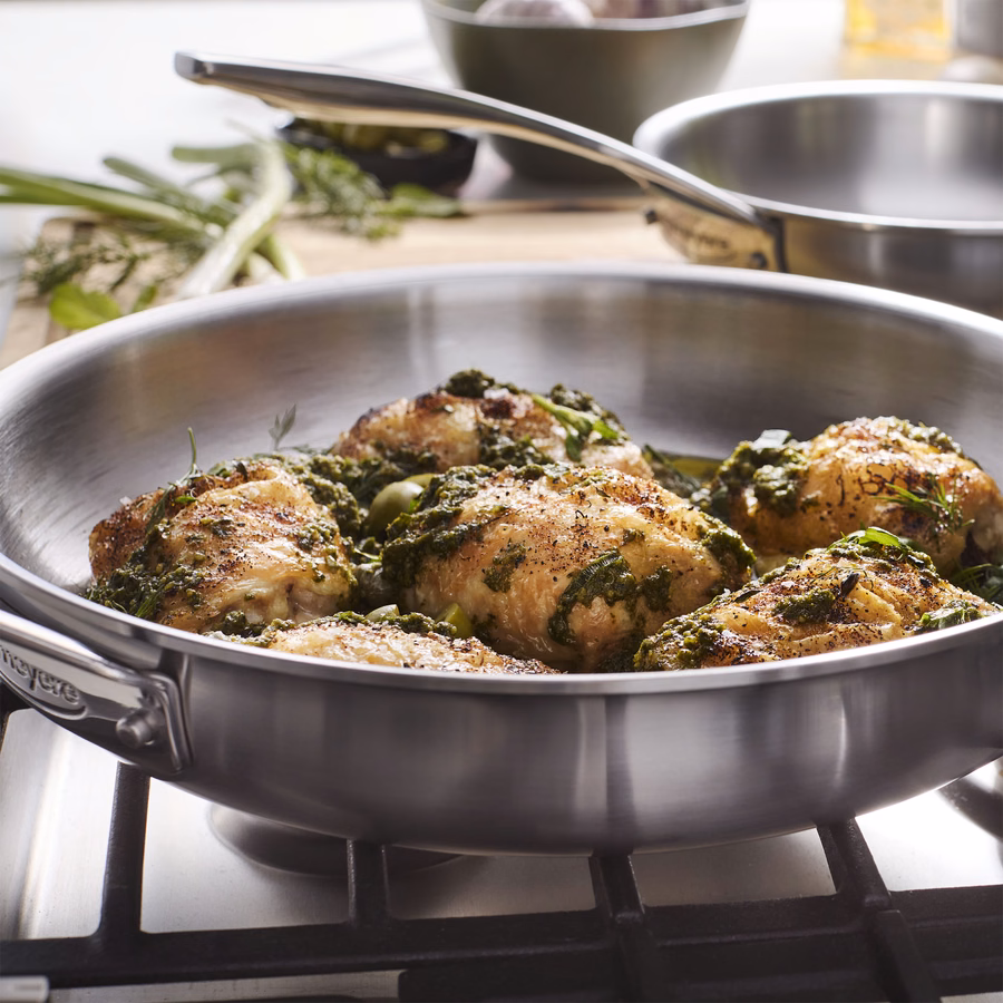 2-pc, 18/10 Stainless Steel, Frying Pan Set
