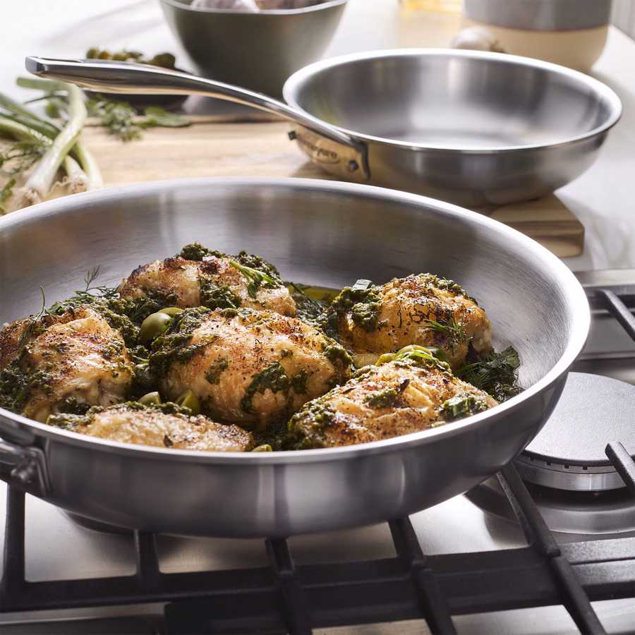 2-pc, 18/10 Stainless Steel, Frying Pan Set