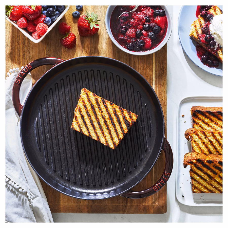 10-inch, Round Double Handle Pure Grill, Grenadine