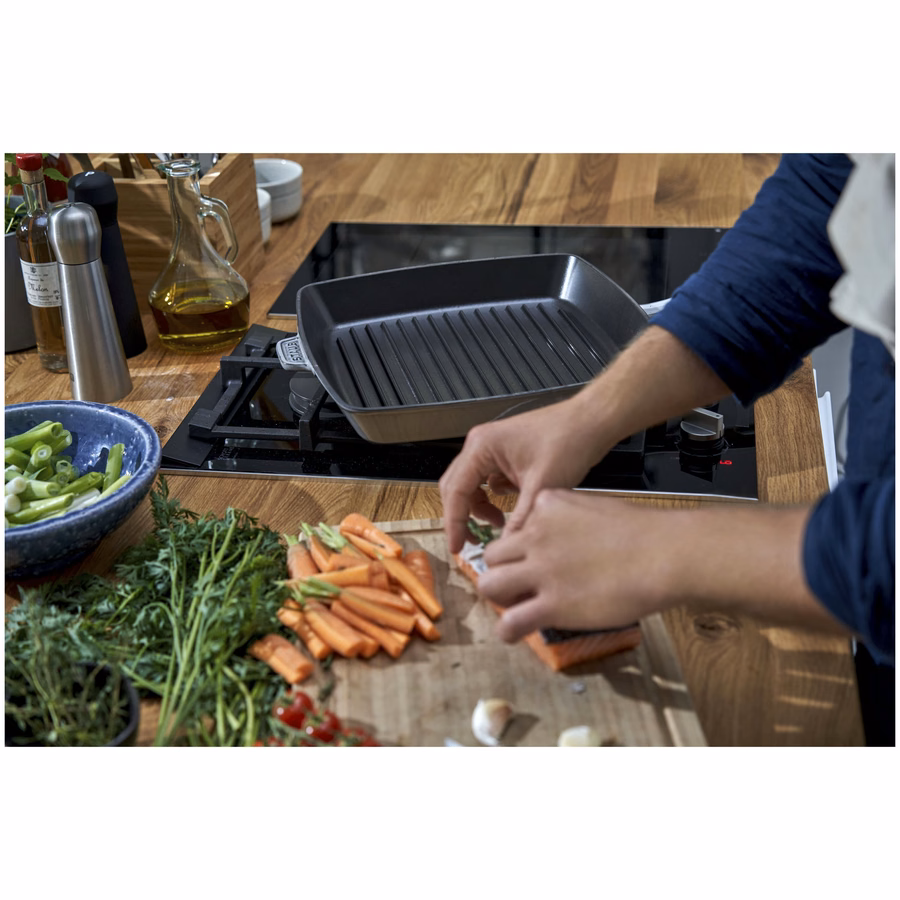 12-inch, Cast Iron, Square, Grill Pan, Graphite Grey