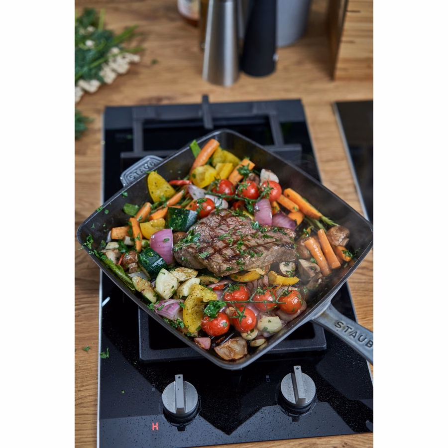 12-inch, Cast Iron, Square, Grill Pan, Graphite Grey