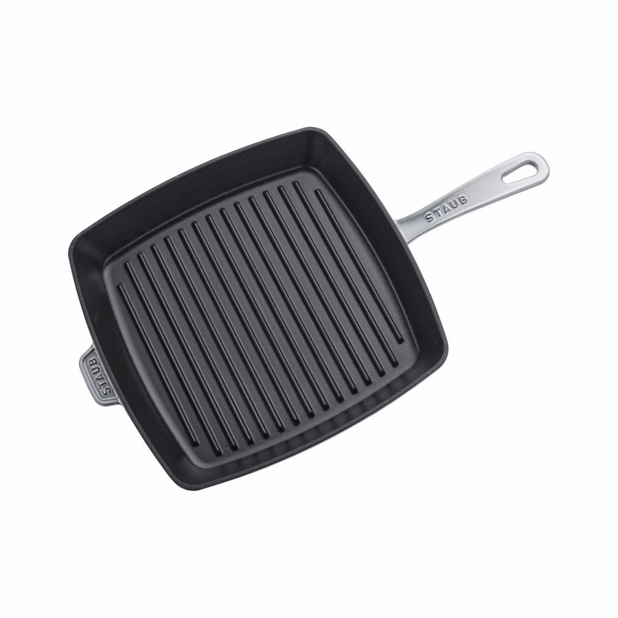 12-inch, Cast Iron, Square, Grill Pan, Graphite Grey