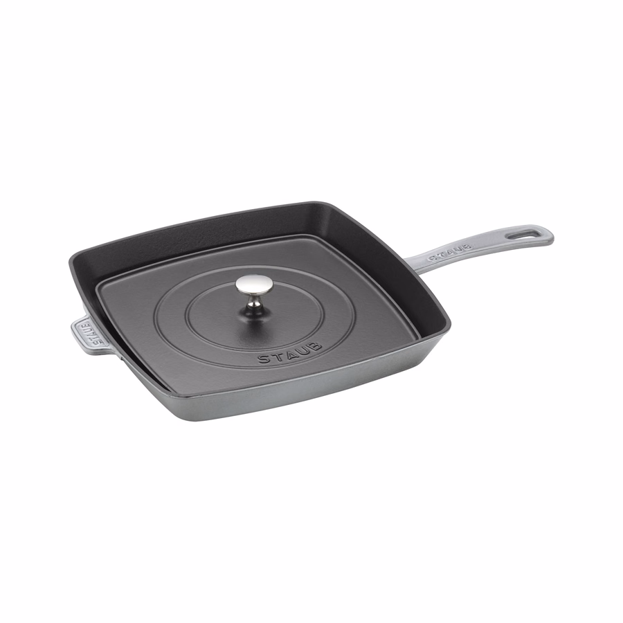 12-inch, Cast Iron, Square, Grill Pan, Graphite Grey