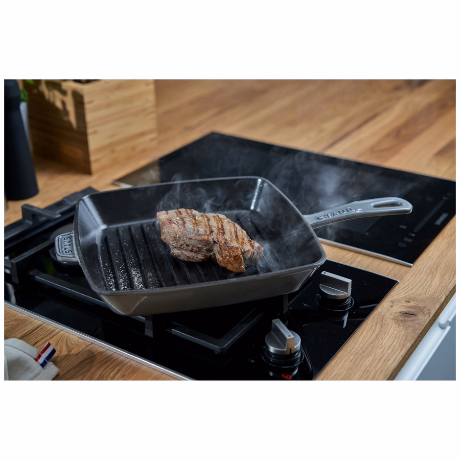 12-inch, Cast Iron, Square, Grill Pan, Graphite Grey