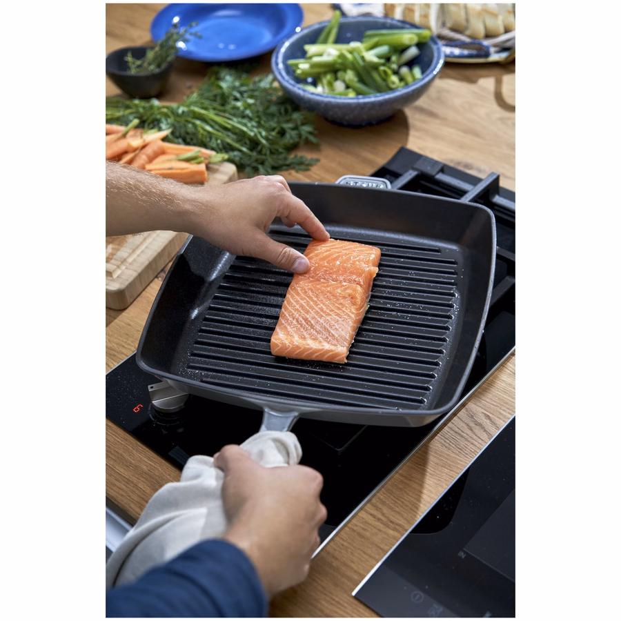 12-inch, Cast Iron, Square, Grill Pan, Graphite Grey