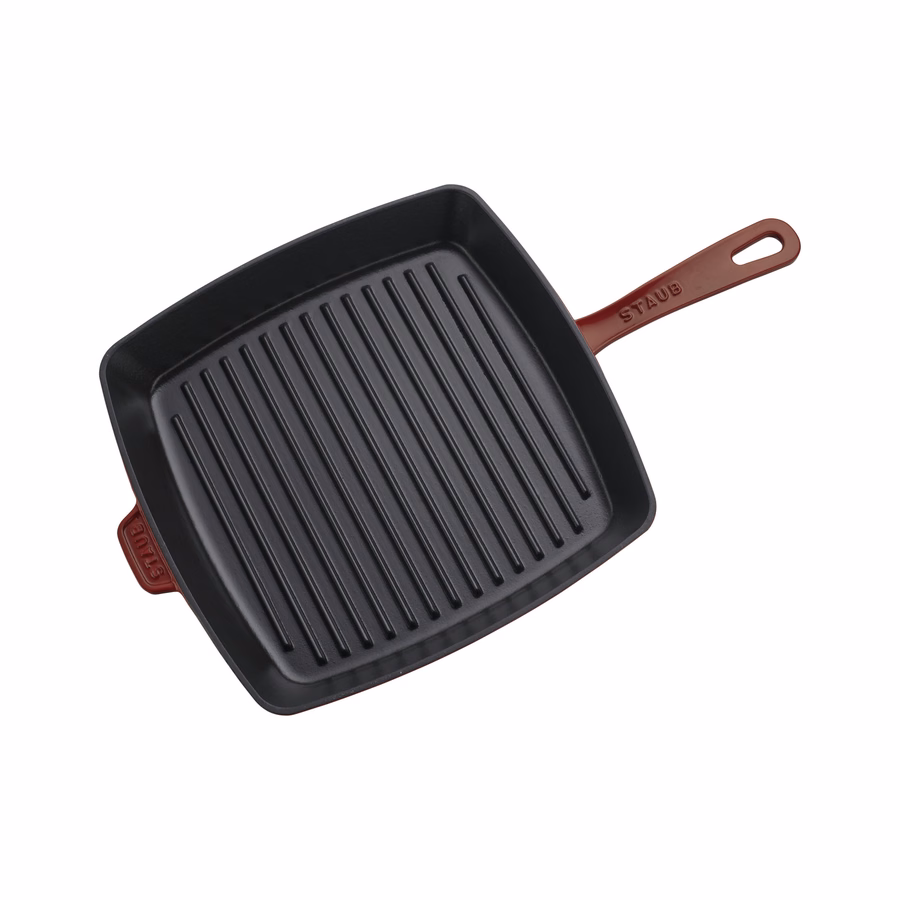 12-inch, Cast Iron, Square, Grill Pan, Grenadine