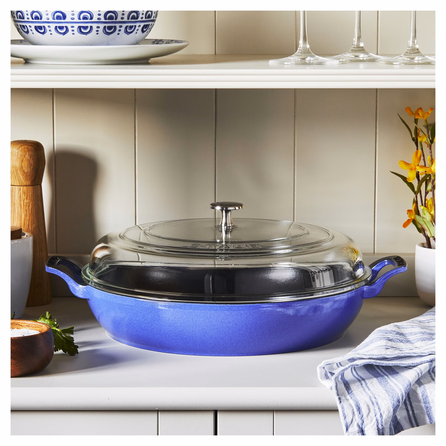 3.5 qt, Braiser With Glass Lid, Blueberry