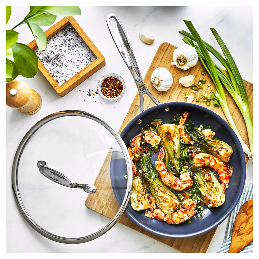 2-pc, Stainless Steel, Ceramic Coating, Non-stick, Fry Pan With Lid Set , No-Color