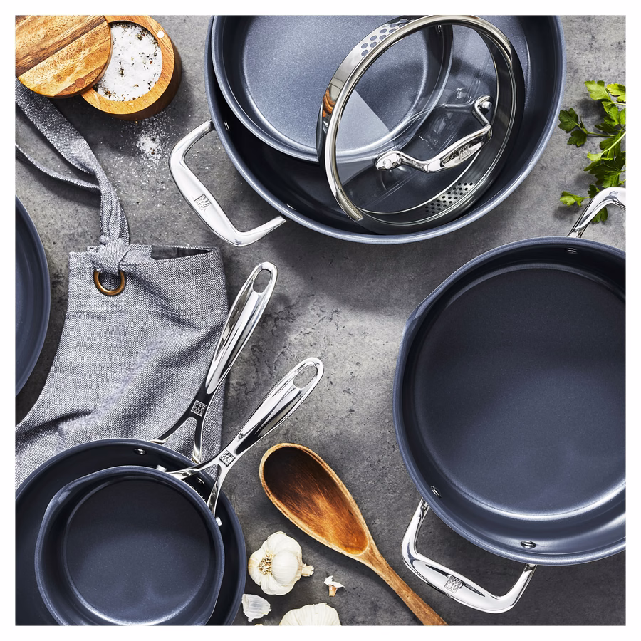 3 qt, Non-stick, Stainless Steel Ceramic Sauté Pan