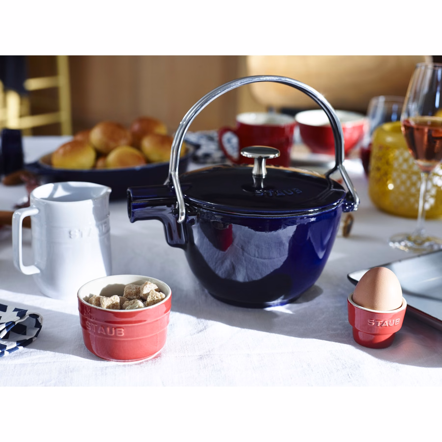 1 qt, Round, Tea Kettle, Dark Blue