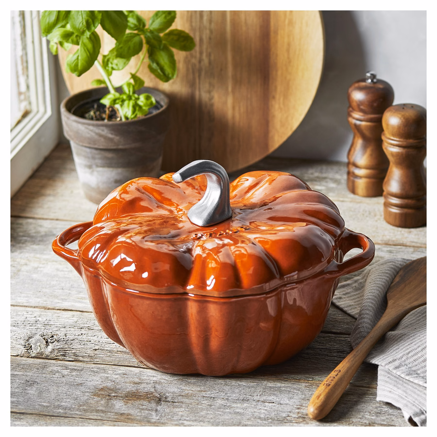 3.5 qt, Pumpkin, Dutch Oven With Stainless Steel Knob, Burnt Orange