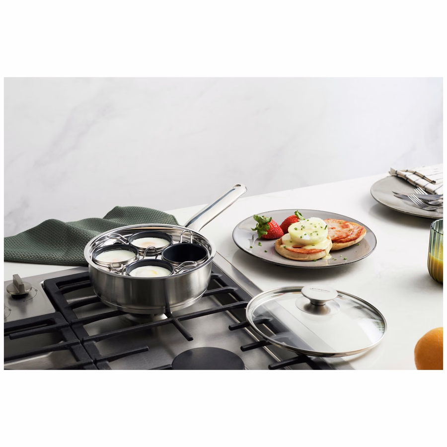 Egg poacher 18 cm, 18/10 Stainless Steel, Silver