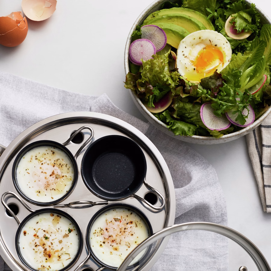 Egg poacher 18 cm, 18/10 Stainless Steel, Silver