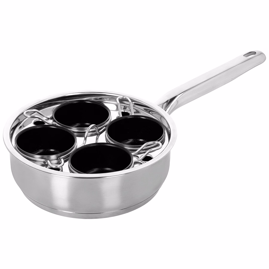 Egg poacher 18 cm, 18/10 Stainless Steel, Silver