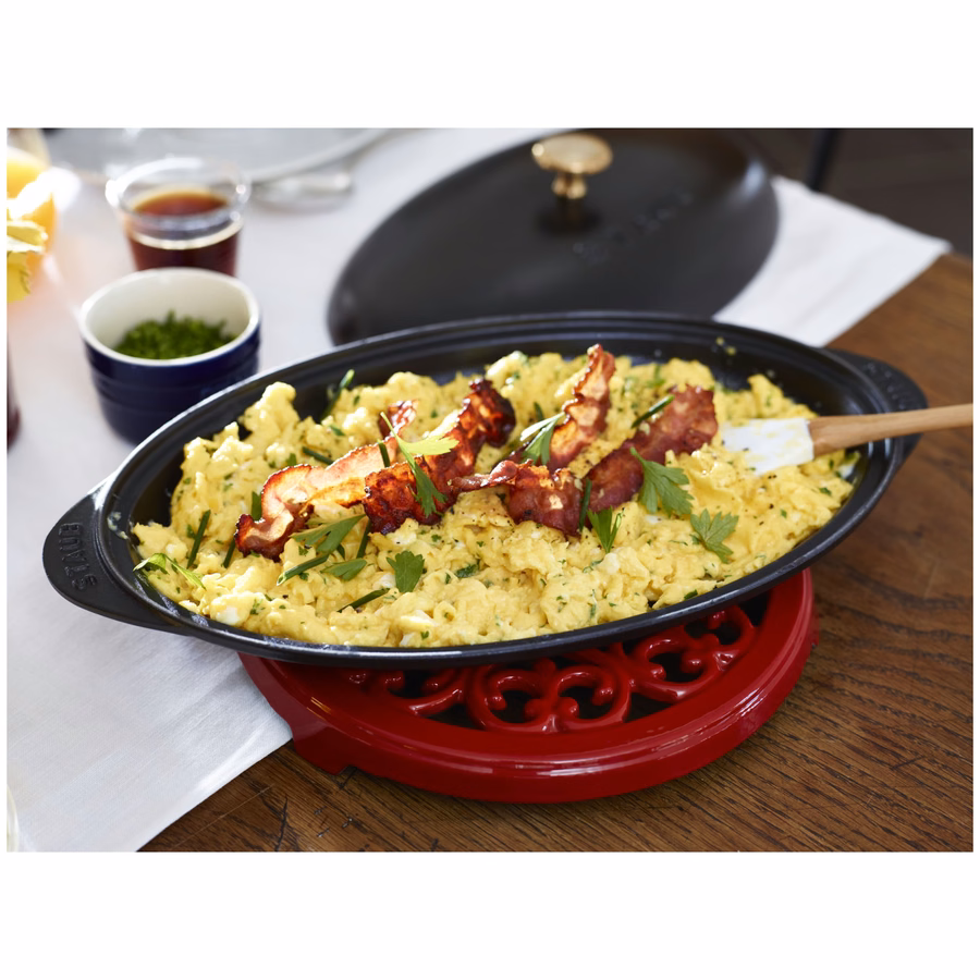 12.25 inch, Oval, Covered Fish Pan, Matte Black