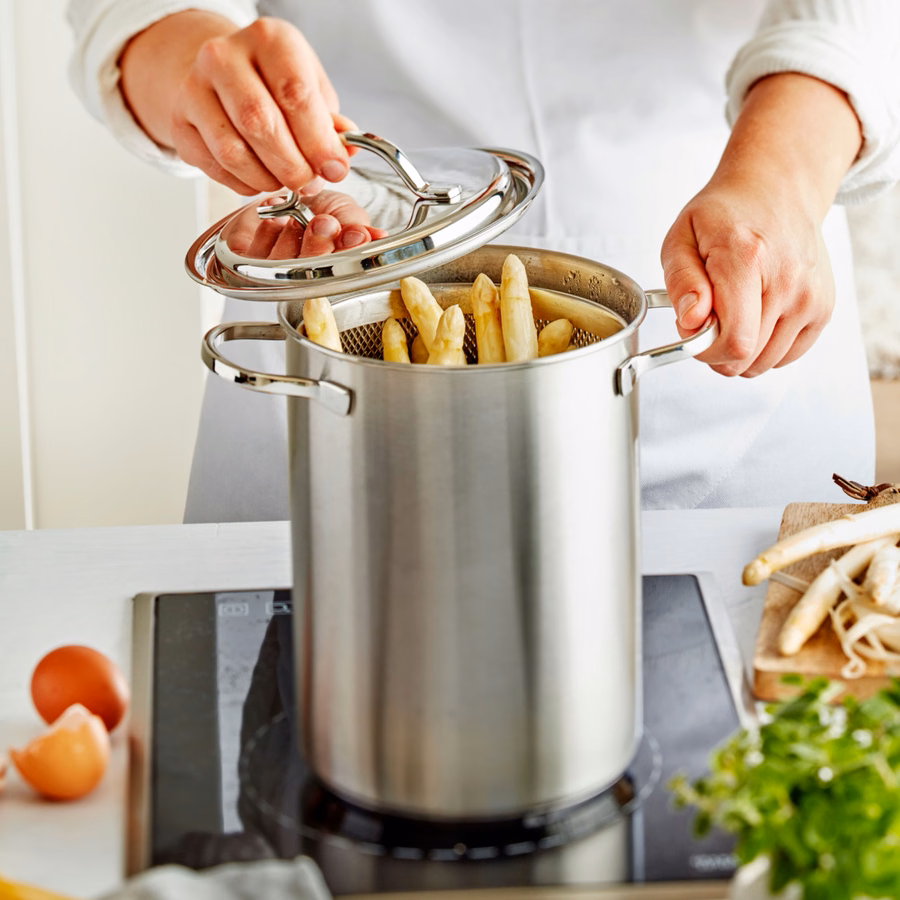 4.8 qt Asparagus/Pasta Cooker Set, 18/10 Stainless Steel