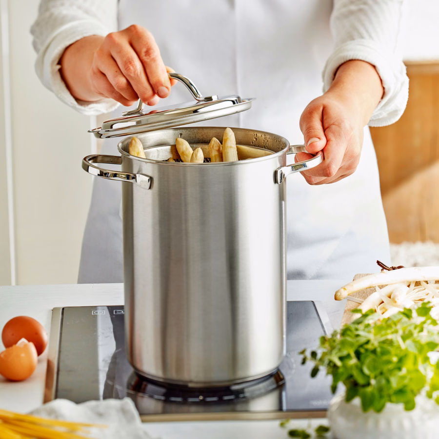 4.8 qt Asparagus/Pasta Cooker Set, 18/10 Stainless Steel