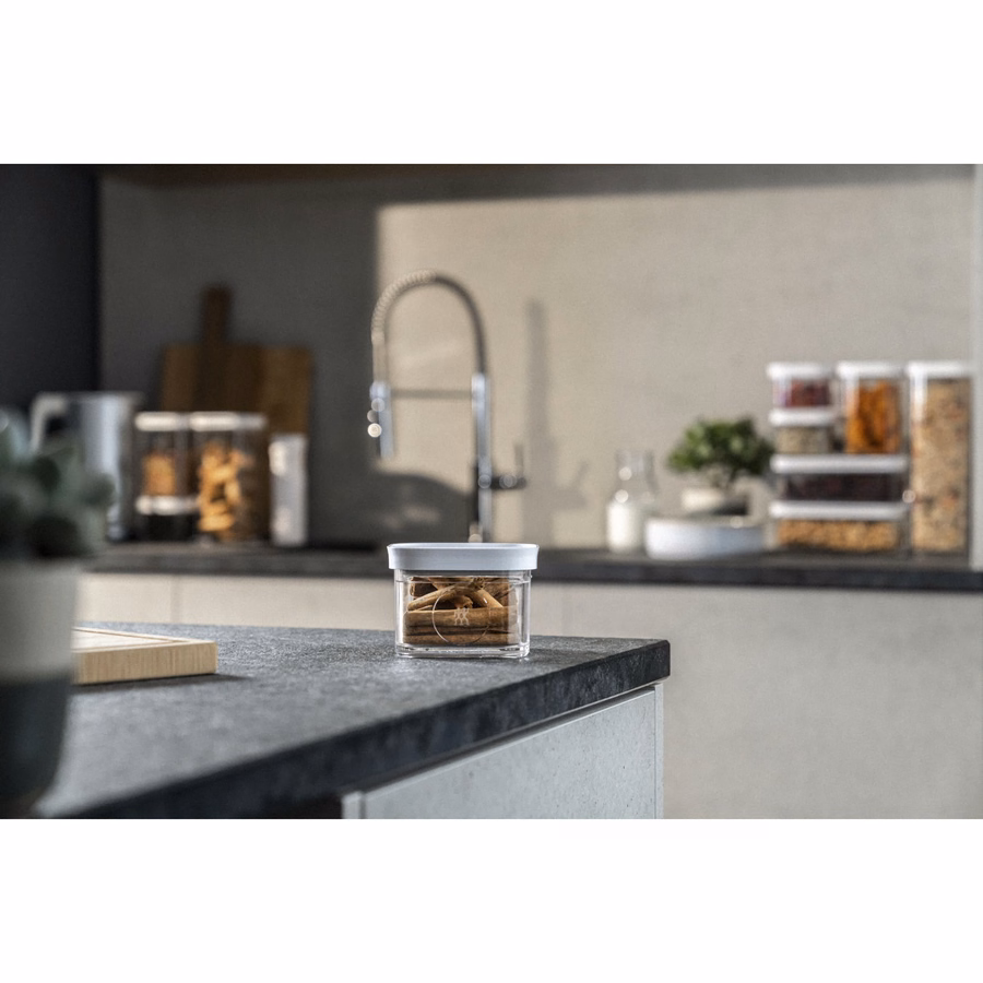 CUBE Container S / 11 cm, 0.35 Qt, Transparent-White
