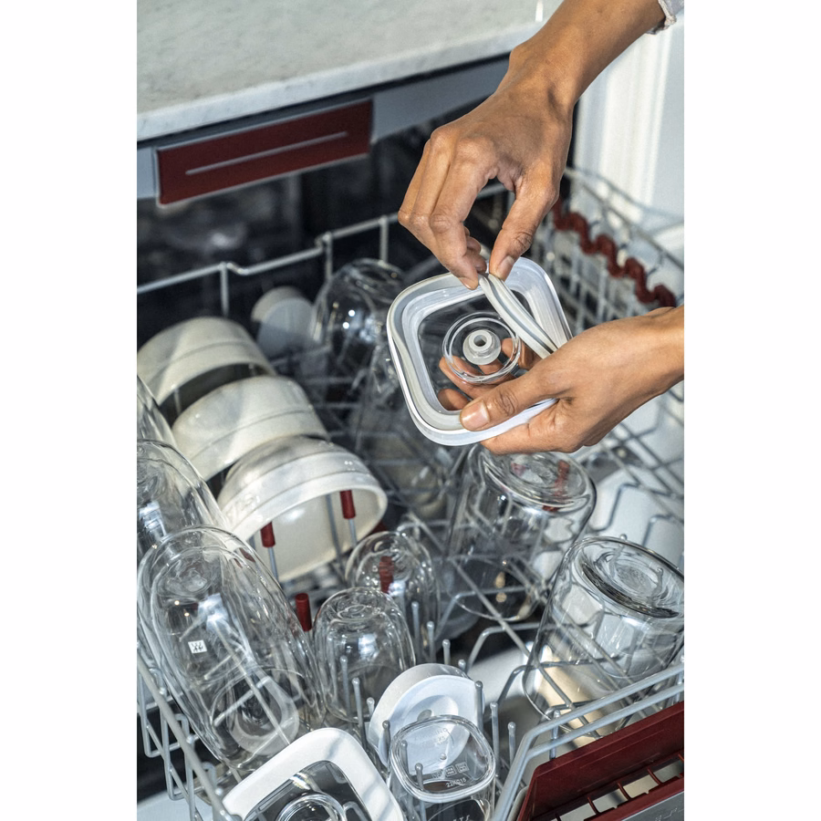 CUBE Container Set 4S / 11 cm, 1.75 Qt, Transparent-White